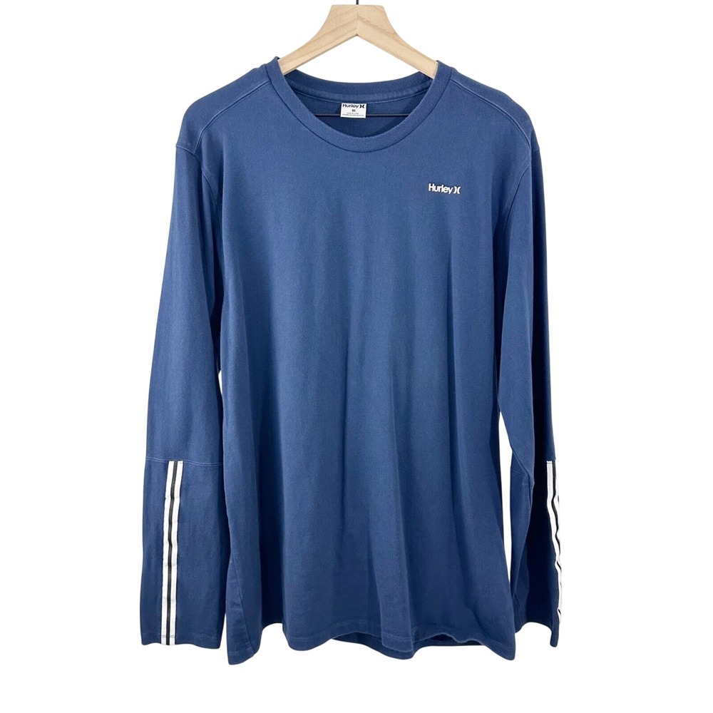 Hurley Long Sleeve Crewneck Stripe Sleeve‎ Sweatshirt Top Blue Size Extra Large